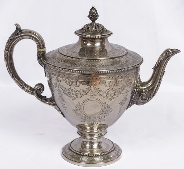 Silver teapot