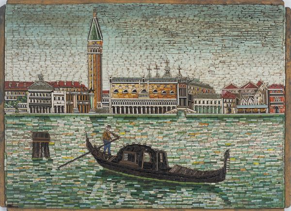 Placca in mosaico raffigurante "Il bacino di San Marco"