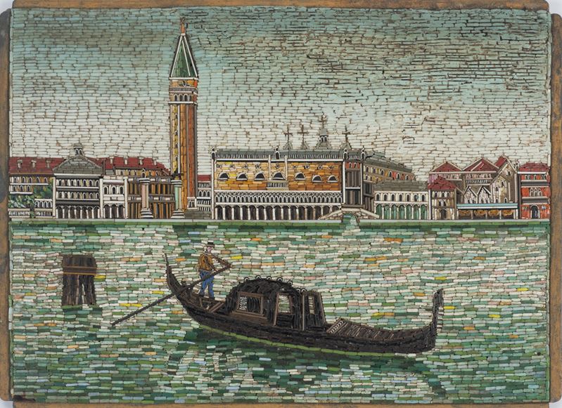Placca in mosaico raffigurante "Il bacino di San Marco"