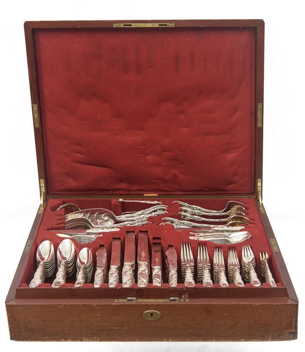 Tiffany & Co. - Sterling Silver Flatware Service, Mod. "Chrysanthemum" 