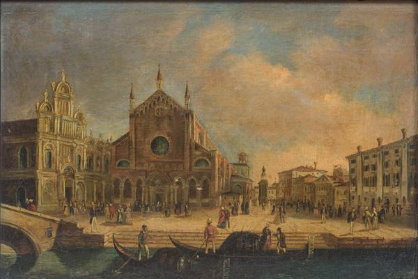 Giuseppe Sartori - Venezia, veduta della Basilica dei Santi Giovanni e Paolo
