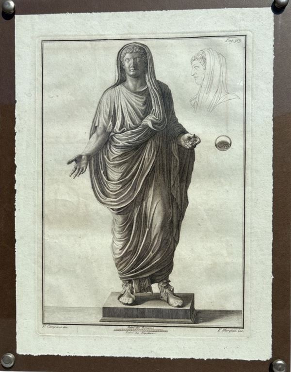 Filippo Morghen - Tiberio, Antica Statua Romana