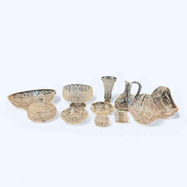 Set di 11 contenitori in cristallo  (XX secolo)  - Asta Art Décor -  Web Only - DAMS Casa d'Aste