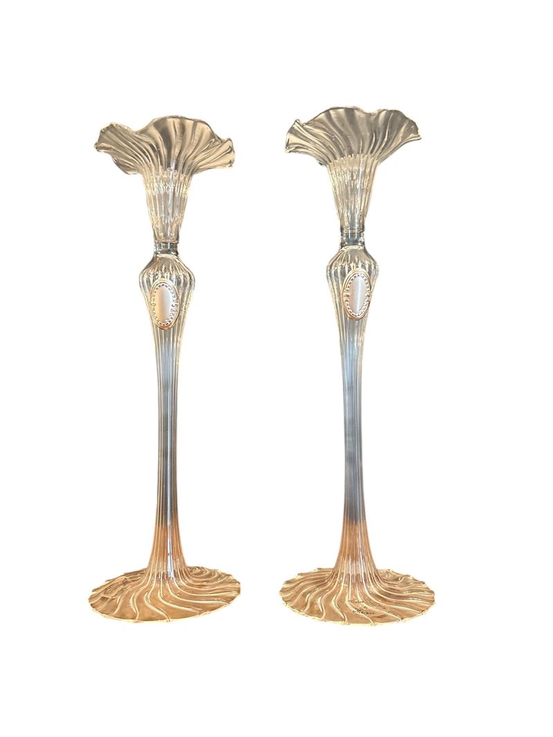 Coppia di vasi portacandele