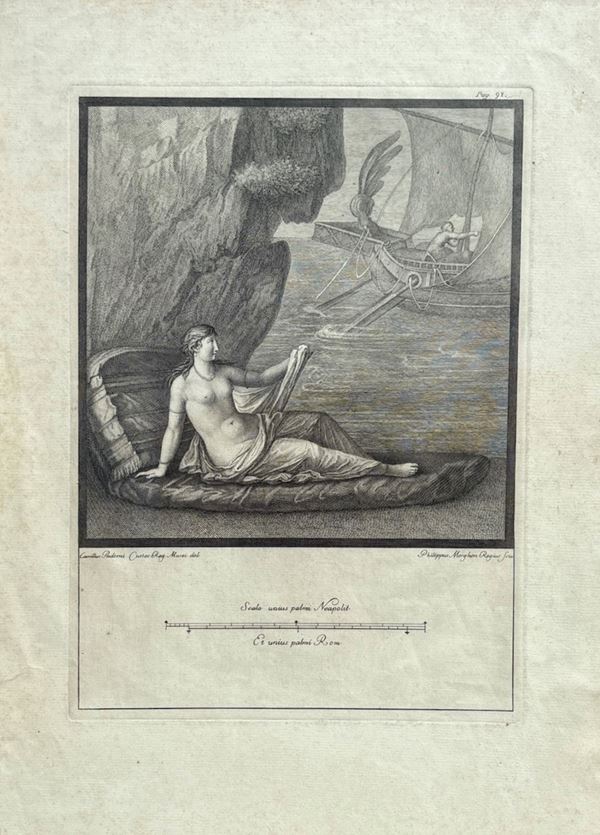 Filippo Morghen - Scena mitologica - Arianna abbandonata da Teseo sulla spiaggia di Nasso