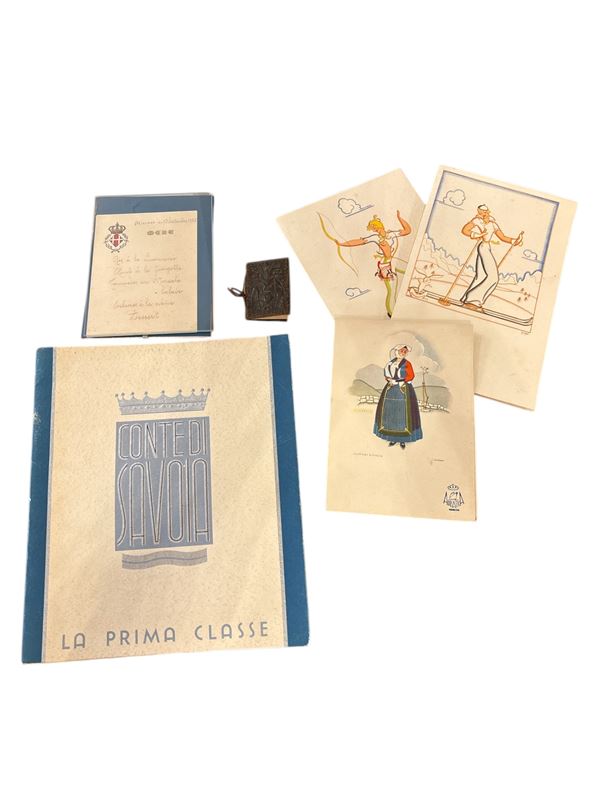 Miscellanea di 4 menù, un depliant e un calendario