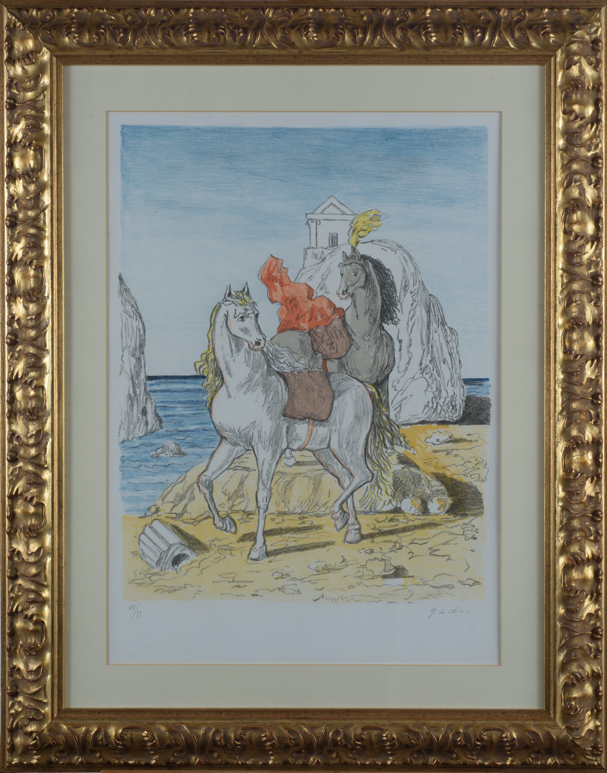Giorgio De Chirico - Cavalli su una Spiaggia Antica