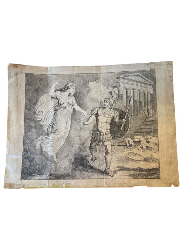 Enea cerca Creusa e gli appare il suo spirito (da Bartolomeo Pinelli)  (XIX/XX secolo)  - matita su carta - Auction Art Décor -  Web Only - DAMS Casa d'Aste