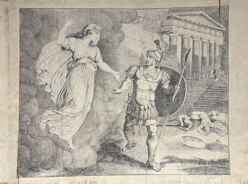 Enea Cerca Creusa e gli Appare il Suo Spirito (da Bartolomeo Pinelli)