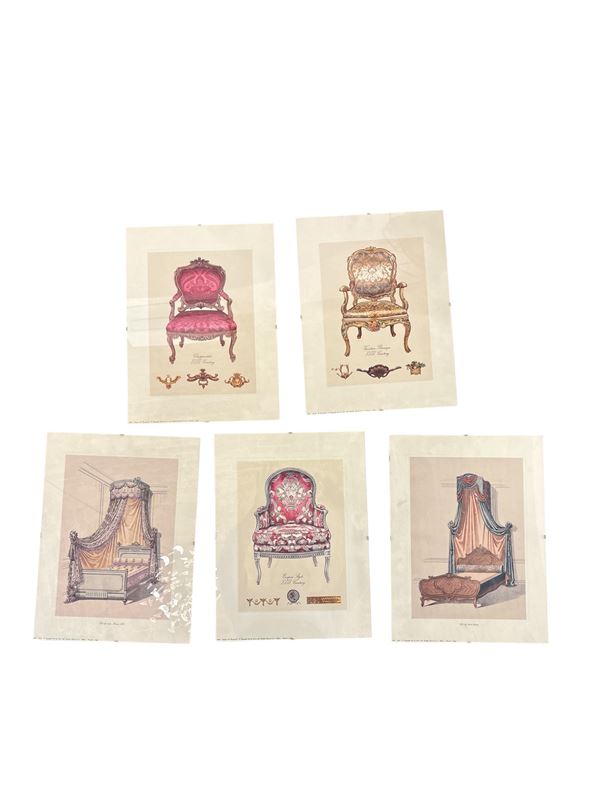 Set di 5 stampe  (1990 e successivi)  - Auction Art Décor -  Web Only - DAMS Casa d'Aste
