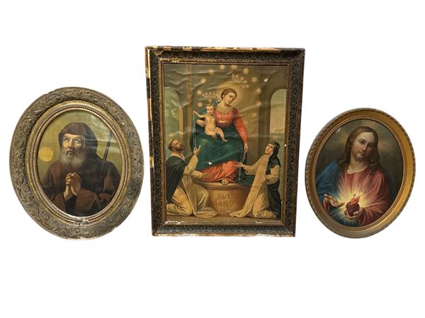 Lotto composto da due oleografie e un dipinto