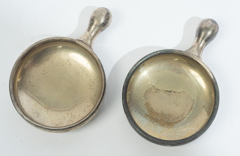 BULGARI - Coppia di portacandela in argento