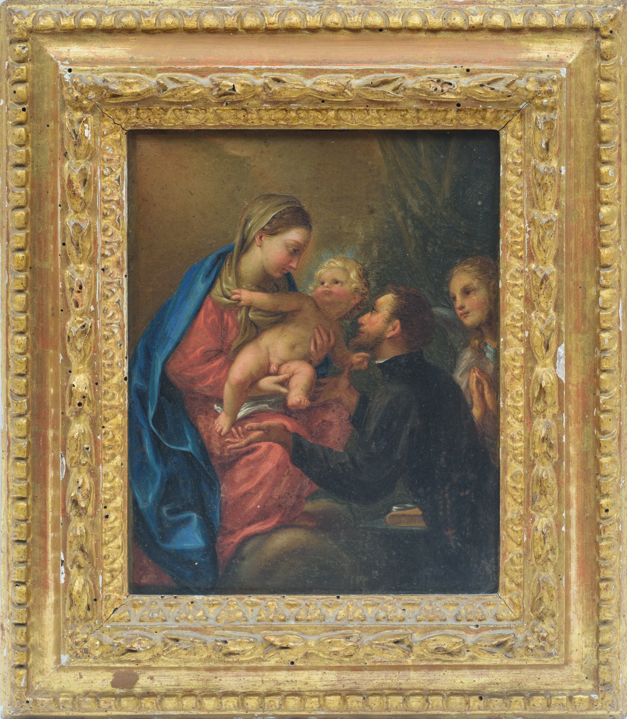 Madonna con bambino, Santo e un angelo