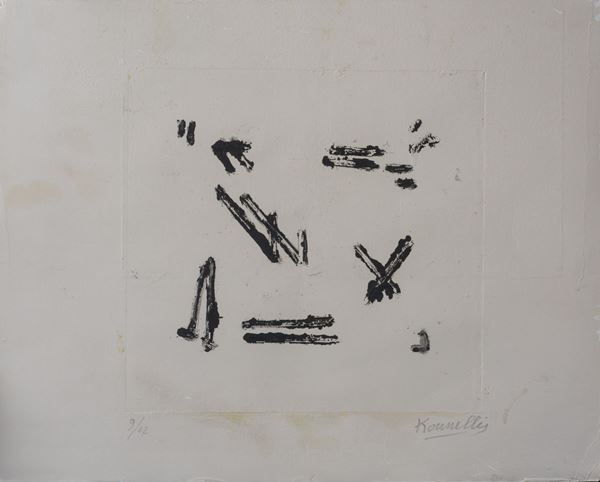 Jannis Kounellis : Senza titolo  - incisione su carta - Asta DD20 - Dipinti e Design del XX secolo - DAMS Casa d'Aste