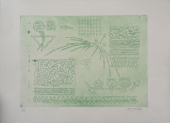 Jannis Kounellis : Untitled  - engraving on paper - Auction DD20 -  Dipinti e Design del XX secolo (Paintings and Design of the 20th Century) - DAMS Casa d'Aste