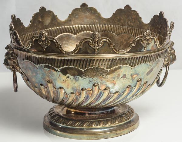 Grande bowl portachiaccio in argento