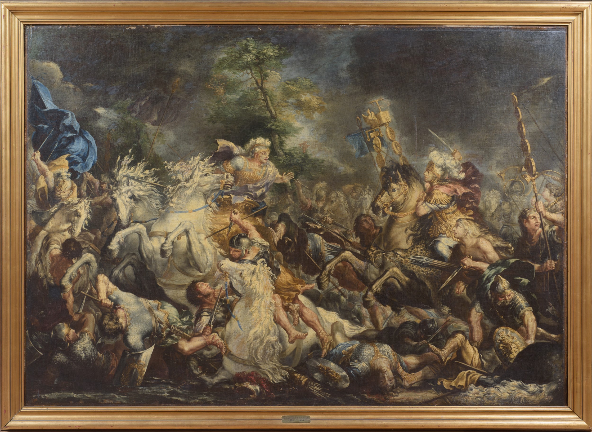 Battaglia tra cavalieri romani e guerrieri barbari