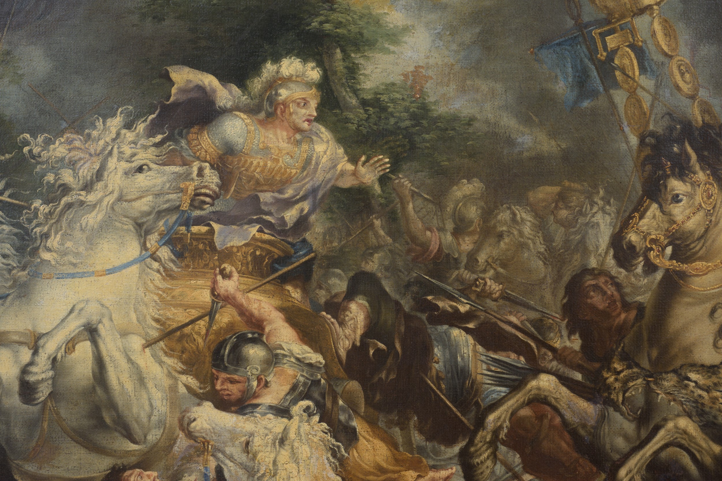 Battaglia tra cavalieri romani e guerrieri barbari