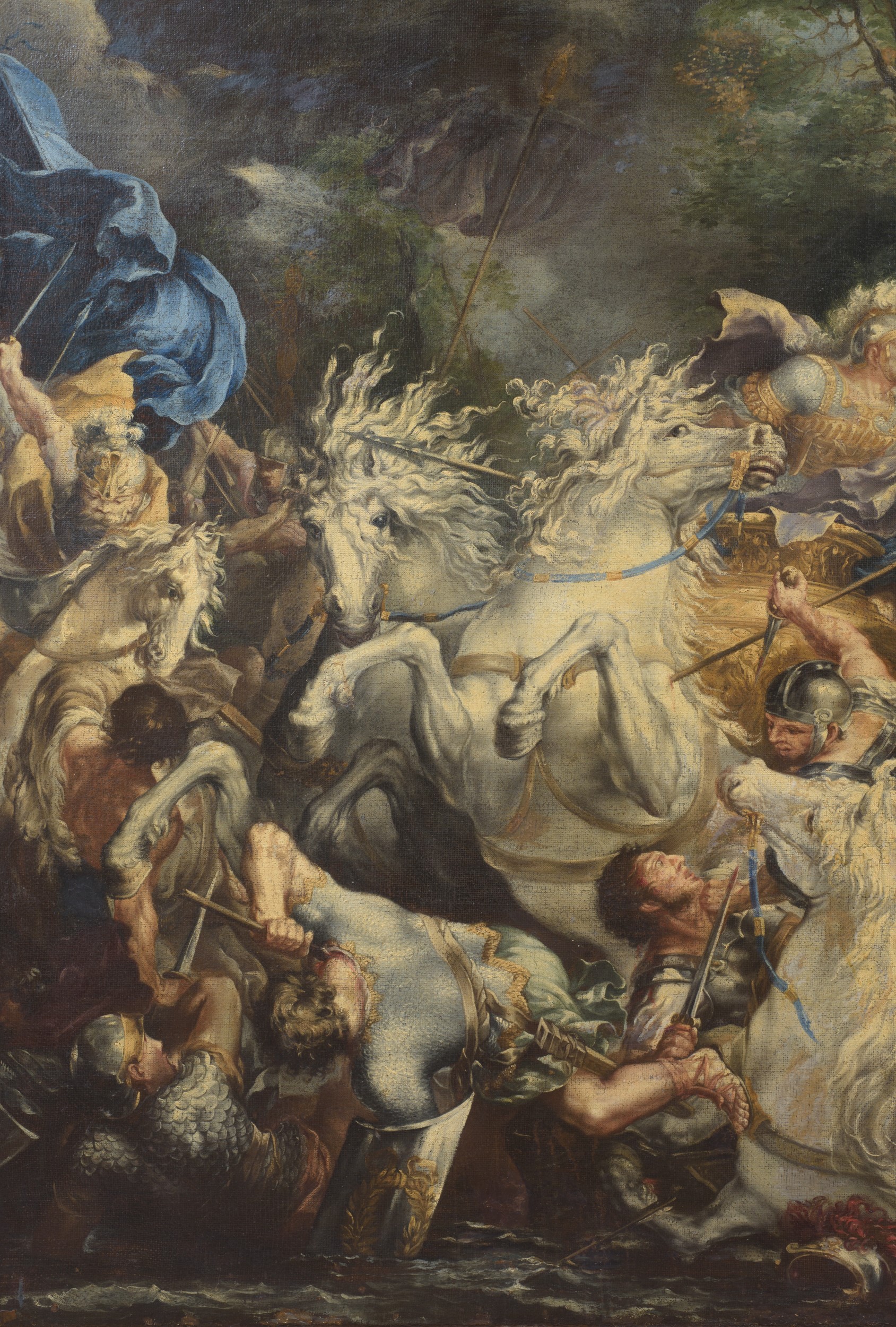 Battaglia tra cavalieri romani e guerrieri barbari