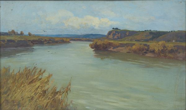 Filippo Anivitti - Paesaggio fluviale