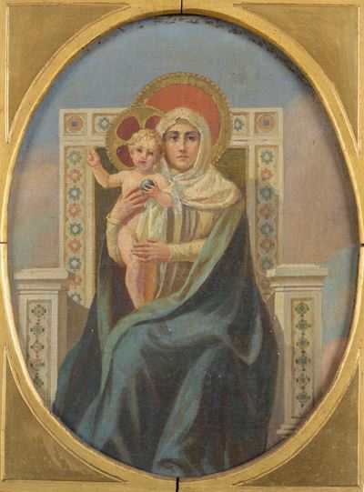Scuola italiana, Madonna con bambino, olio su tela