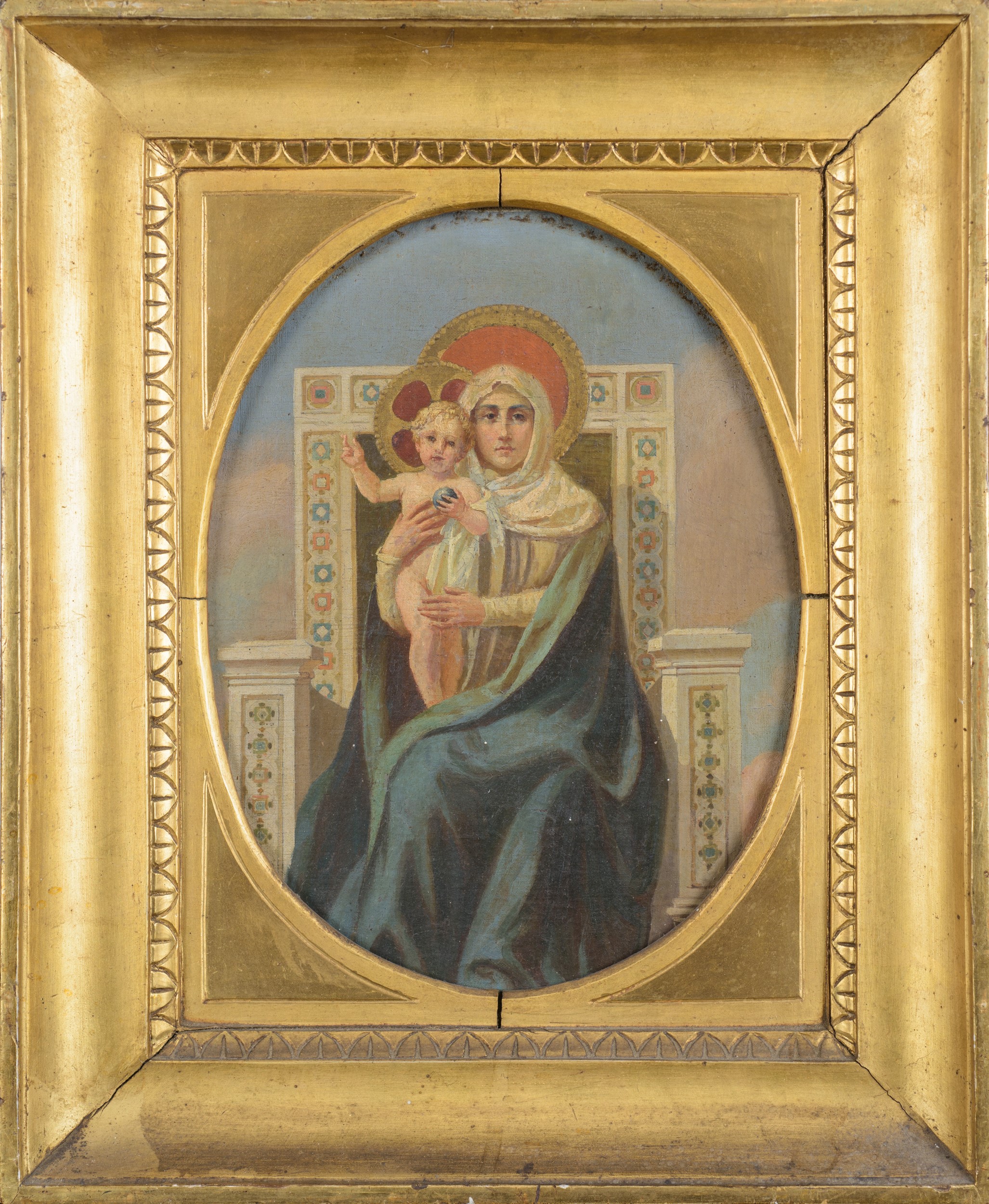 Scuola italiana, Madonna con bambino, olio su tela