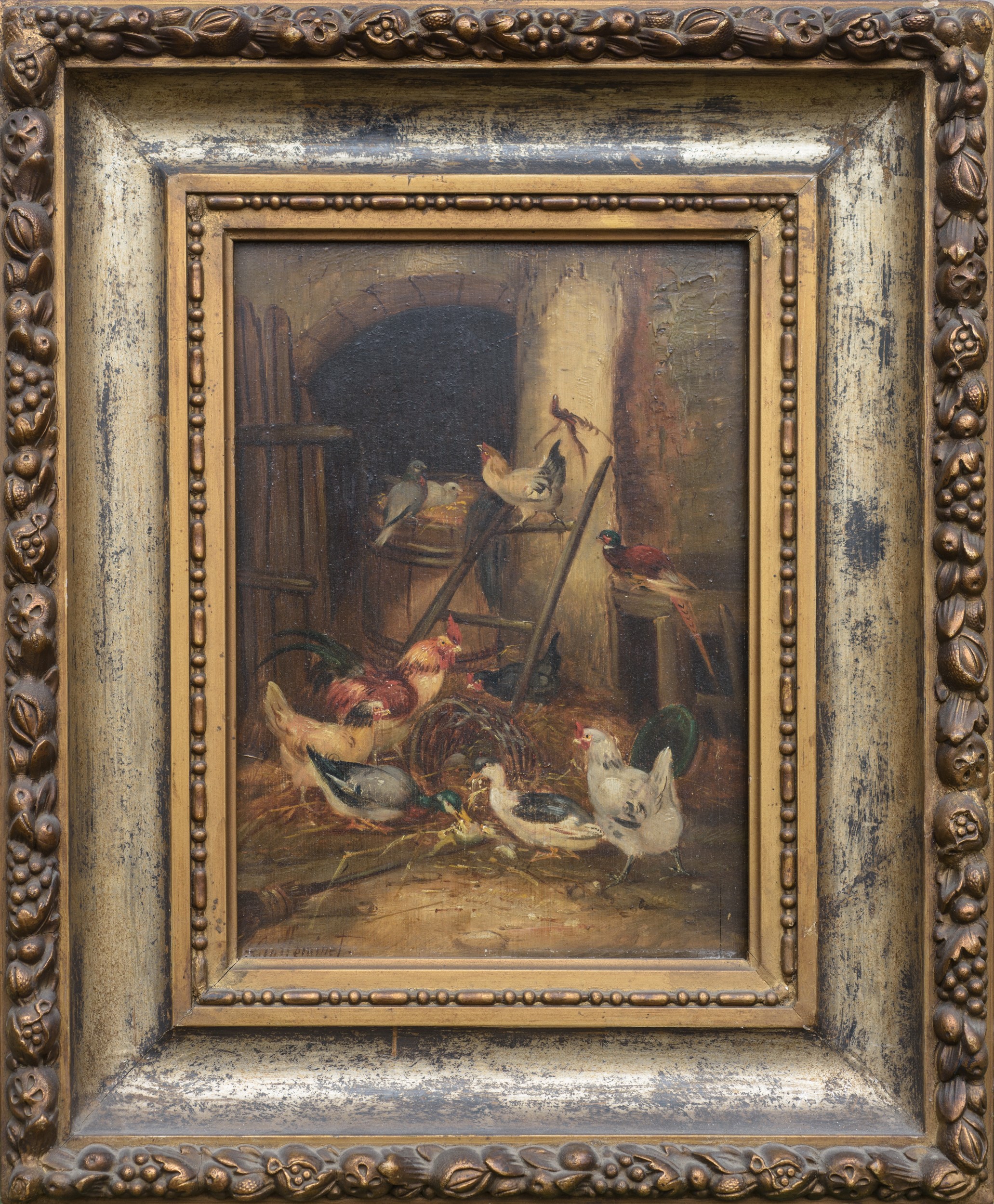 Claude Guilleminet - Pollaio con Galline