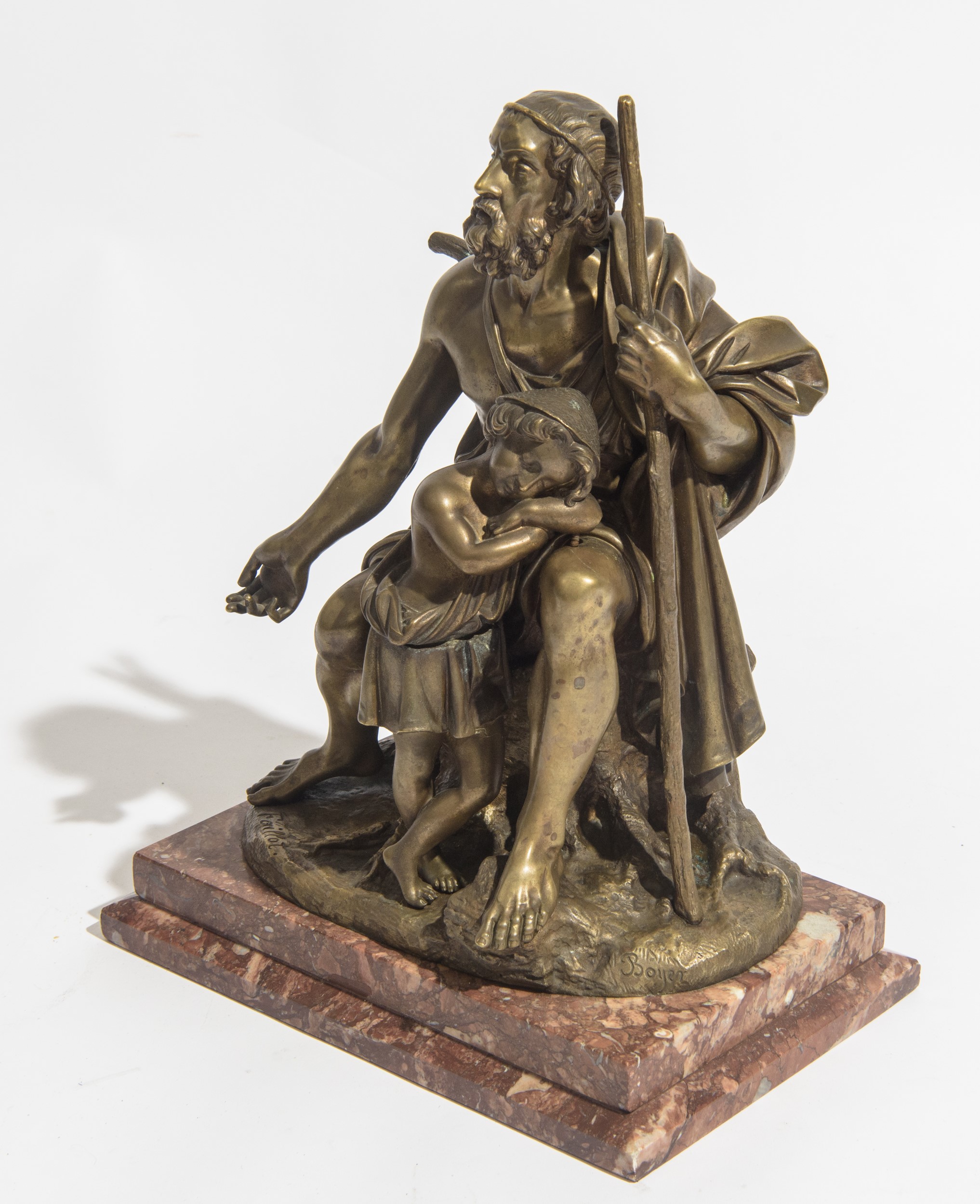 Scultura raffigurante Omero con un fanciullo