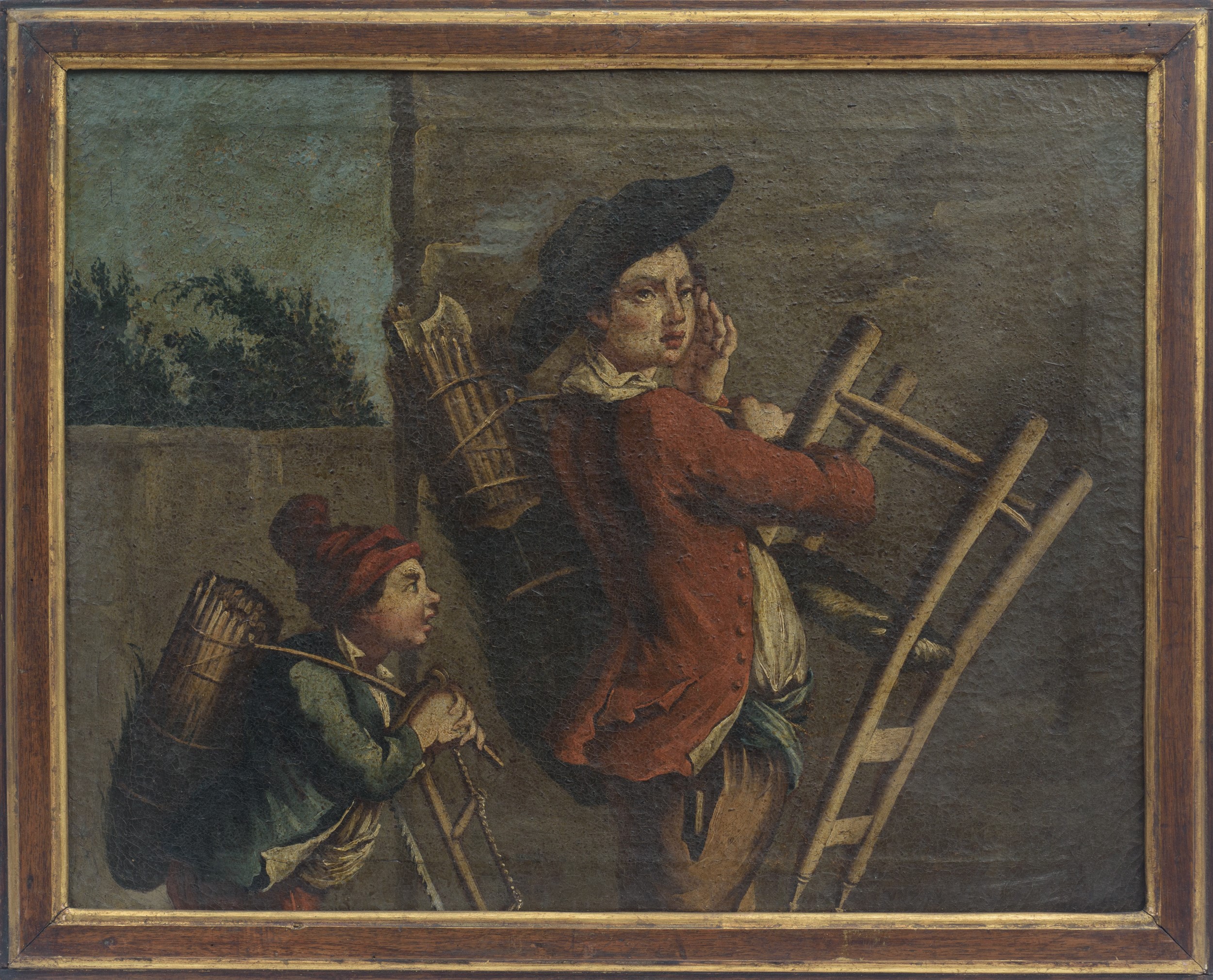 Scuola Italiana del XVIII Secolo - Sei Dipinti Raffiguranti Scene di Genere