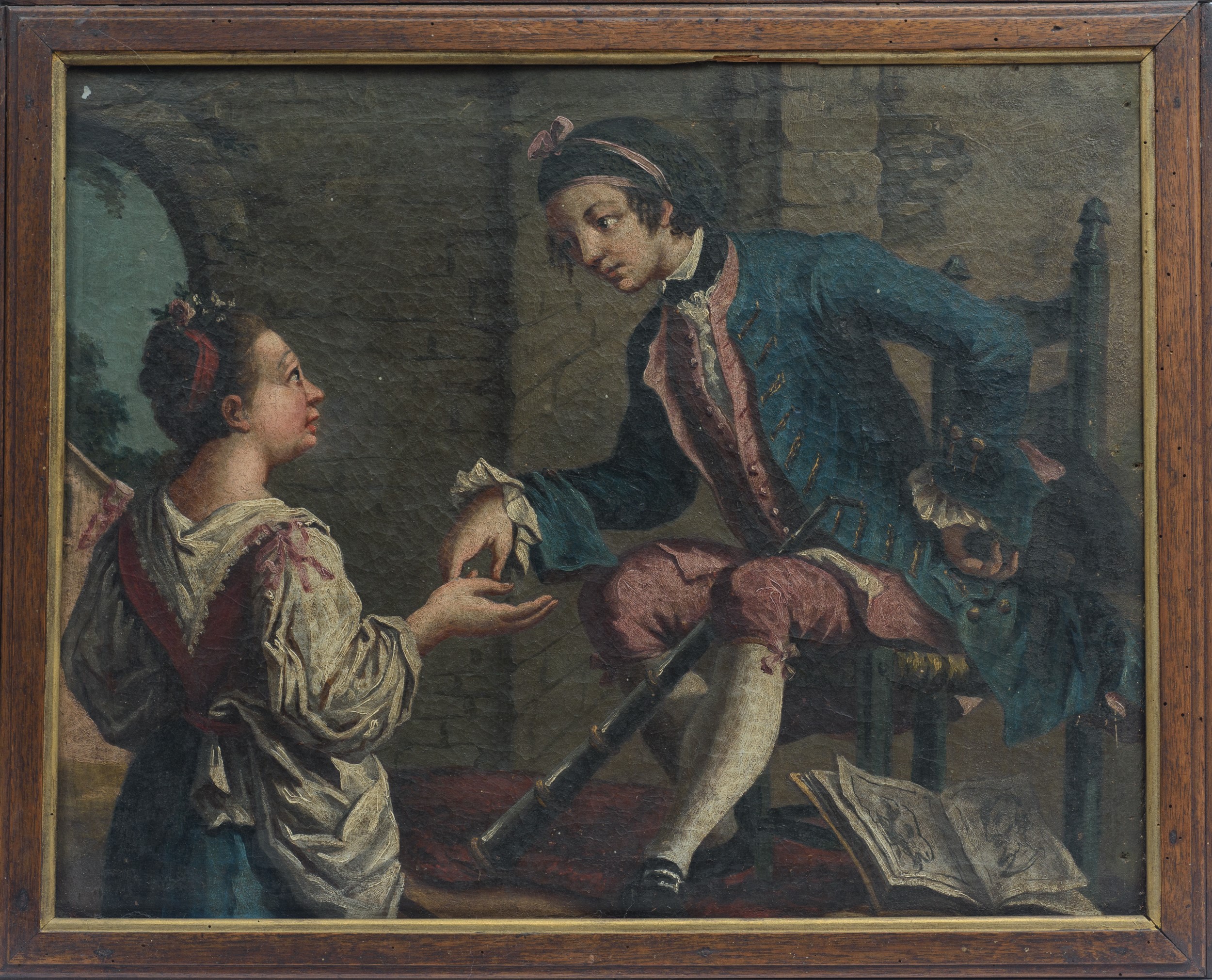 Scuola Italiana del XVIII Secolo - Sei Dipinti Raffiguranti Scene di Genere