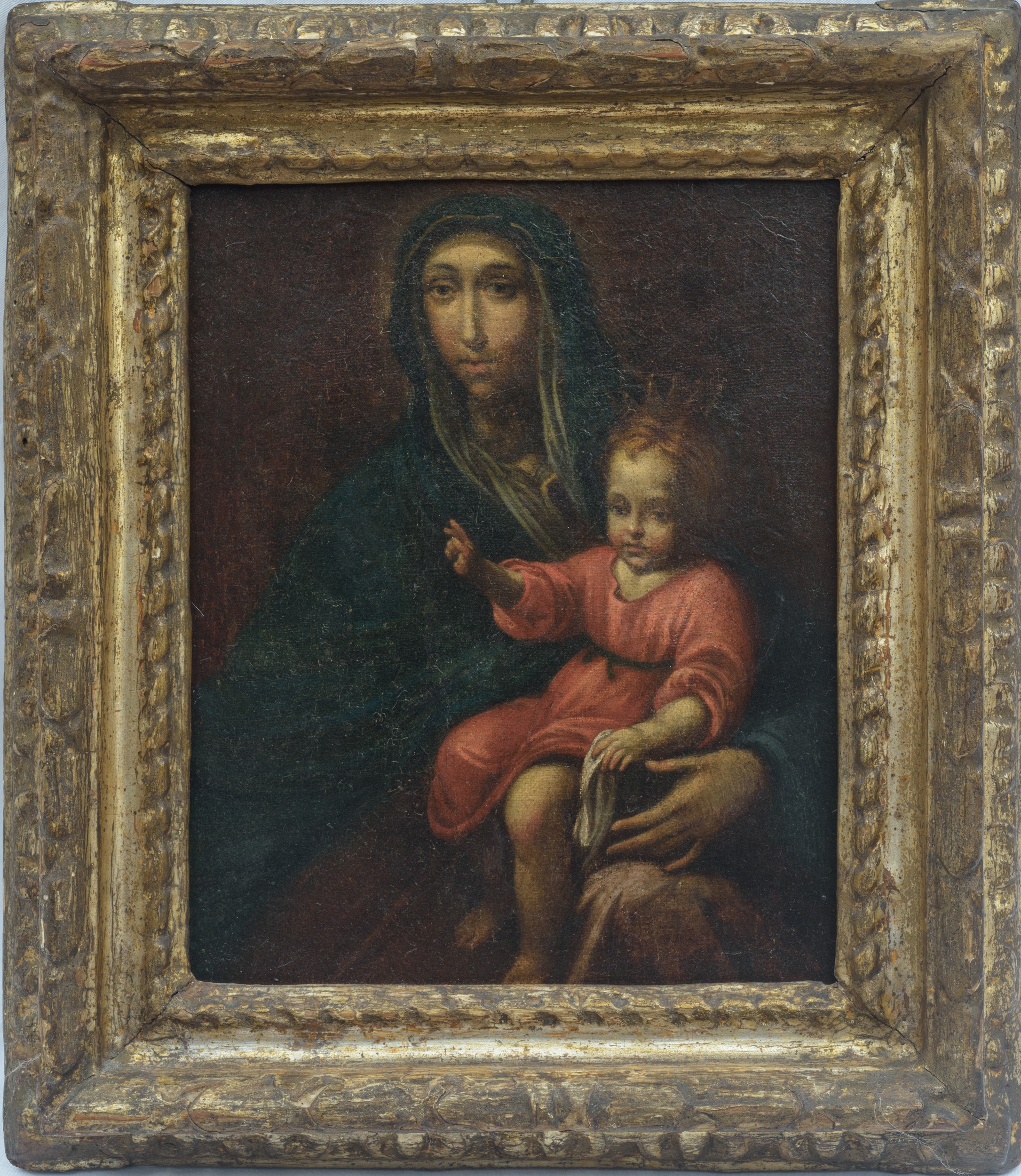 Scuola italiana del XVIII secolo - Madonna con bambino in coronato