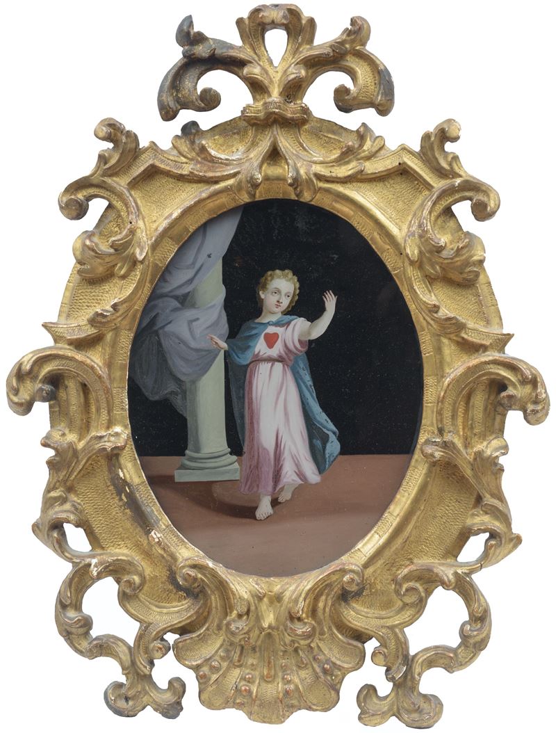 Scuola centro italiana del XVIII secolo - Coppia di dipinti raffiguranti L'Immacolata concezione