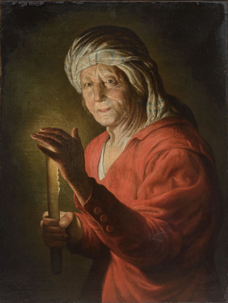 Anziana con candela