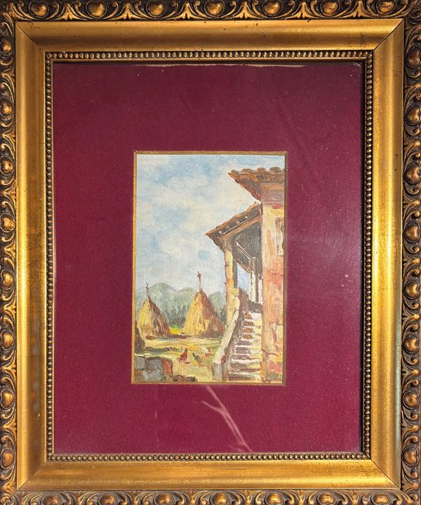 Cortile con covoni