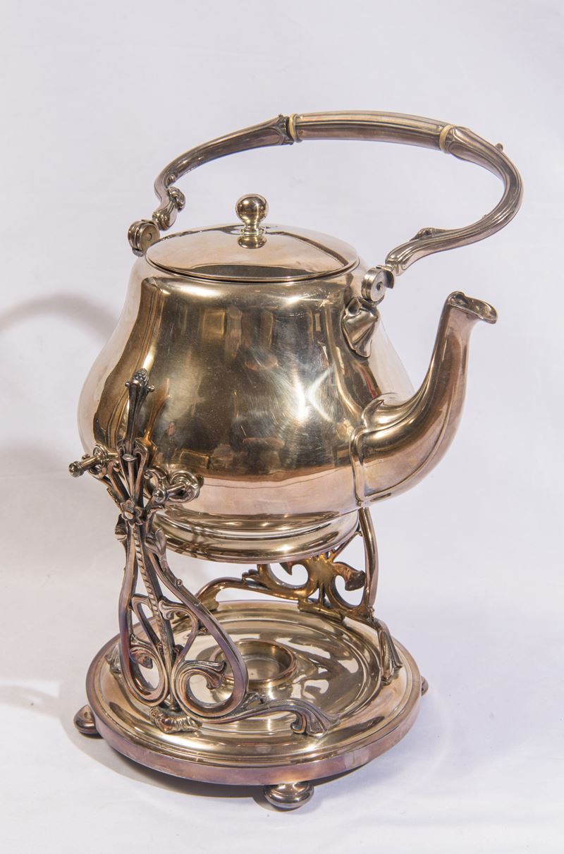 Samovar, metallo argentato, Italia, XX secolo