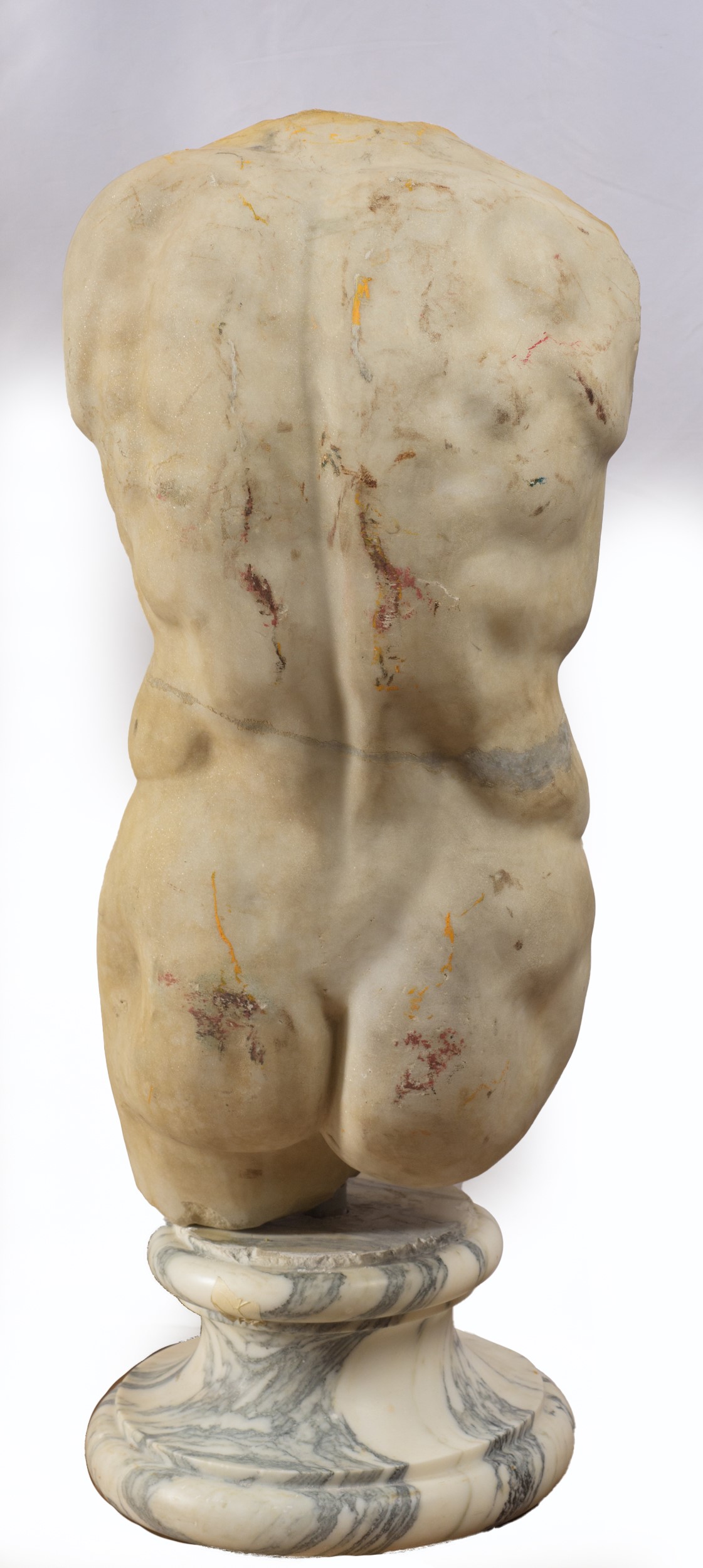 Raro torso in marmo bianco di Carrara