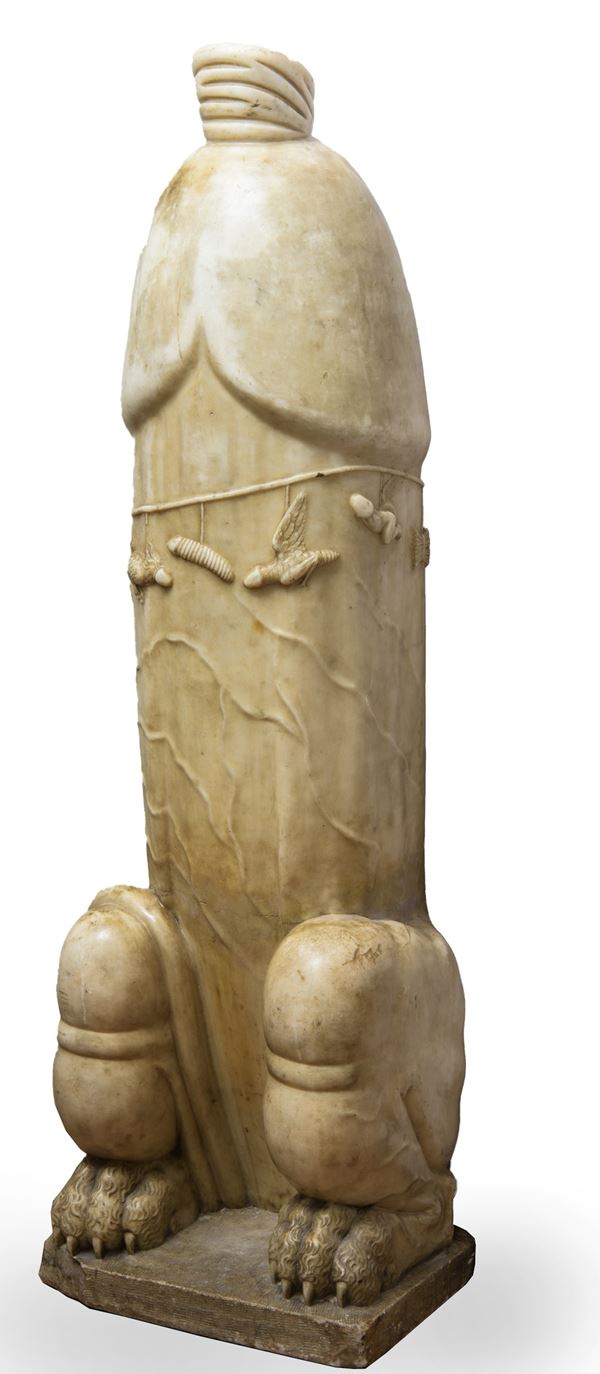 Monumentale scultura in marmo bianco statuario