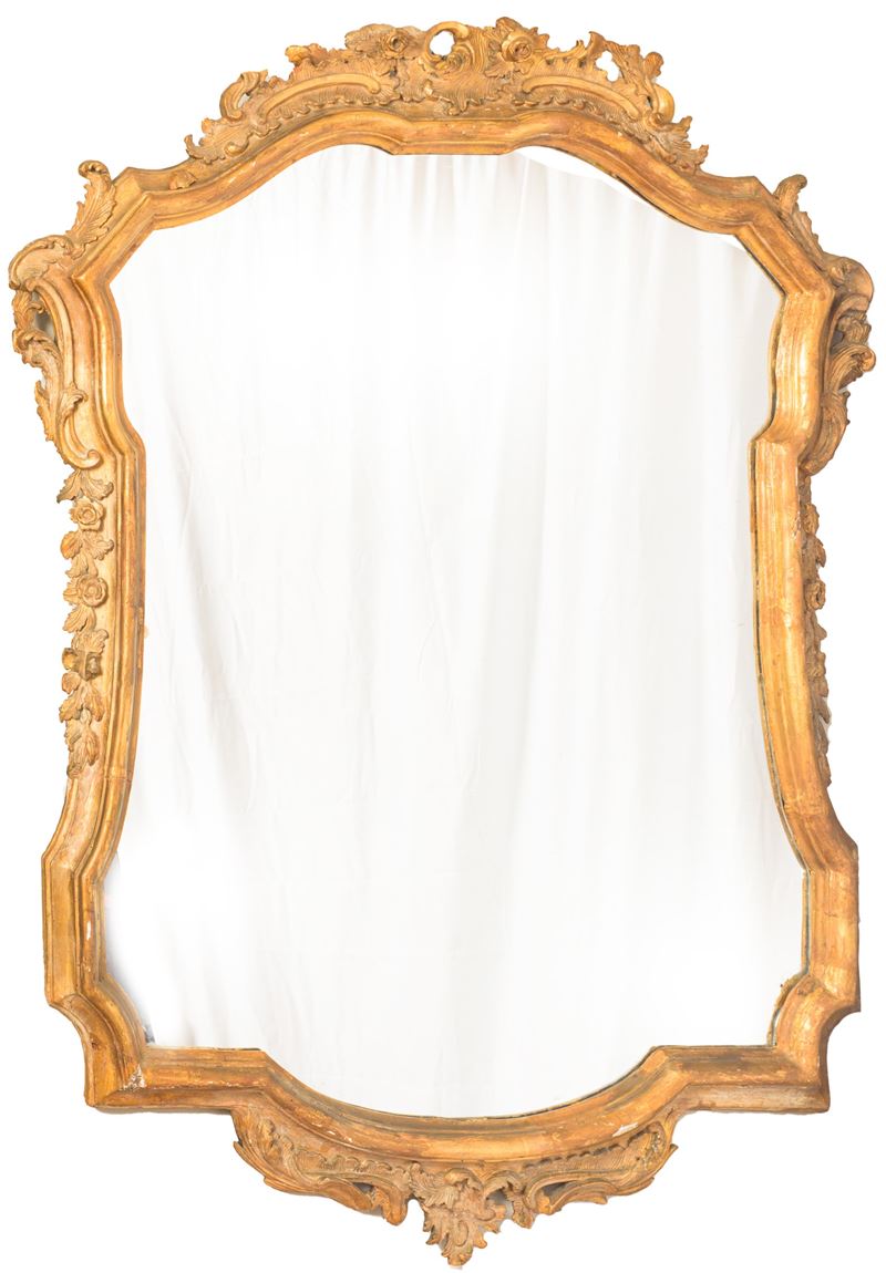 Specchiera in legno dorato