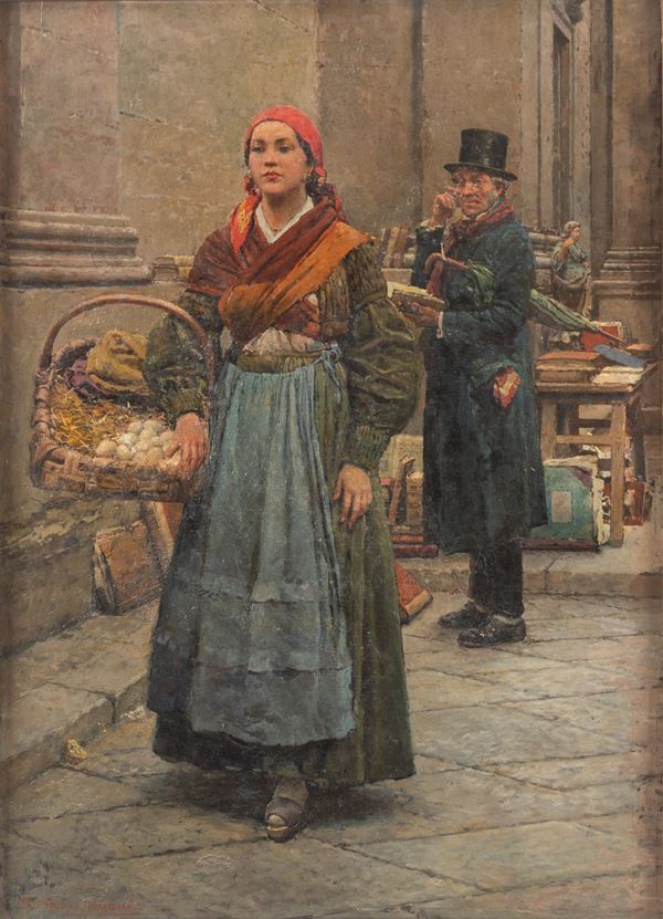 Fortunino Matania - La venditrice di uova