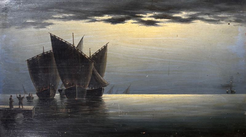 Notturno con velieri