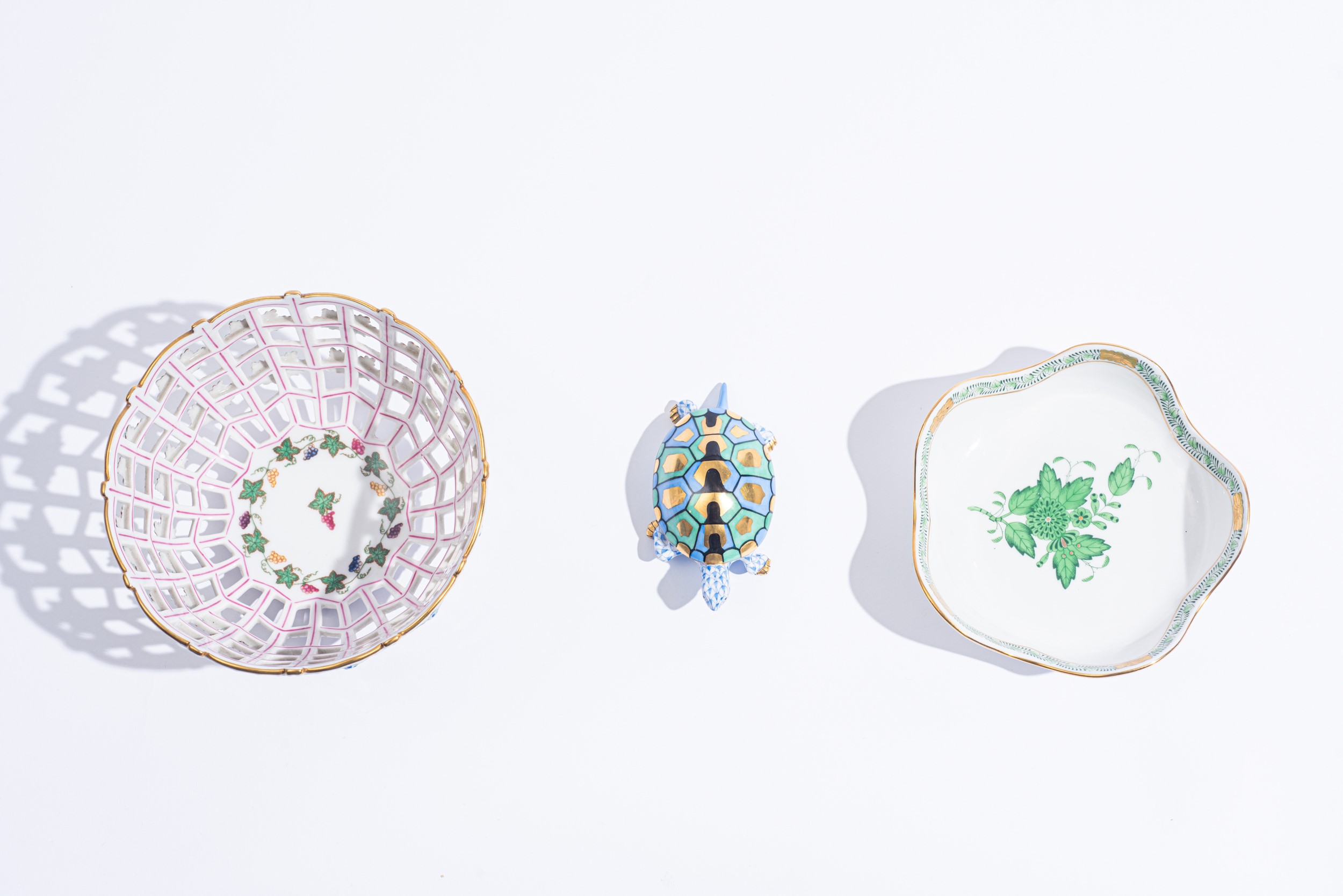 Herend - tre oggetti da vetrina