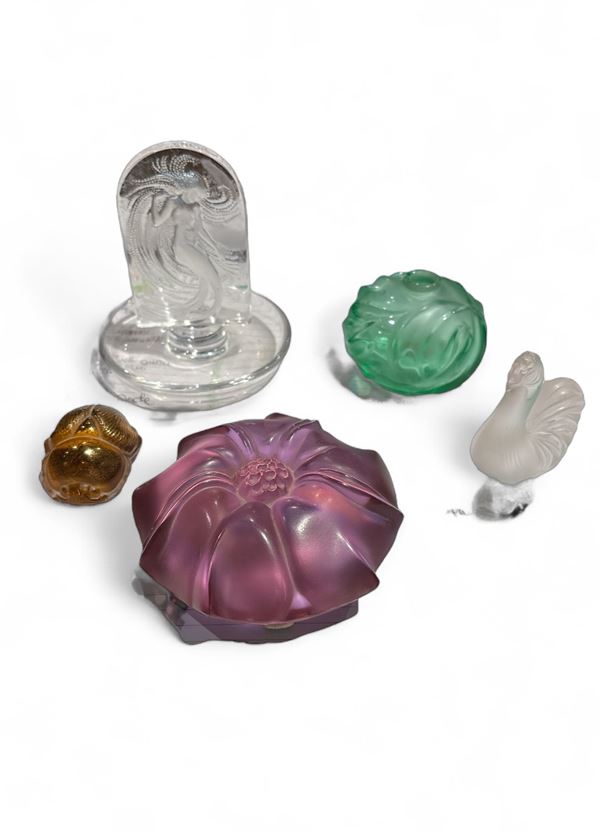 Lalique - cinque oggetti da vetrina