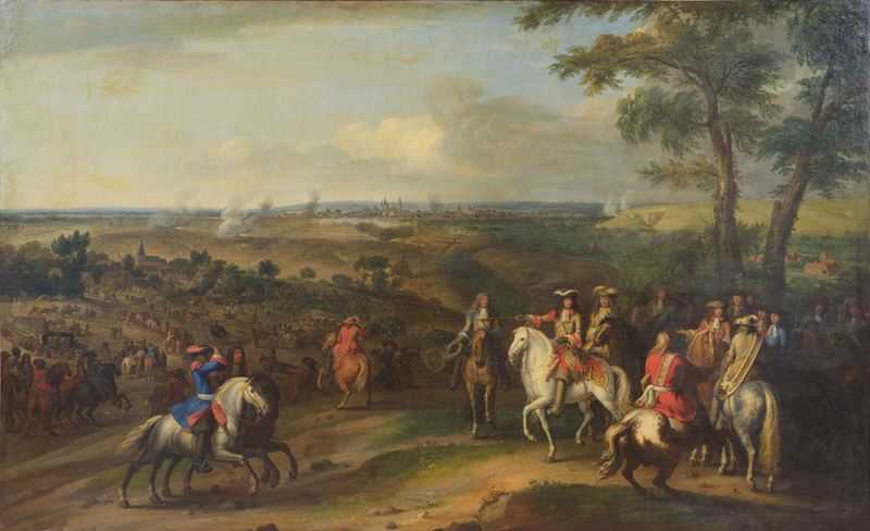 Luigi XIV di fronte alla città assediata di Maastricht