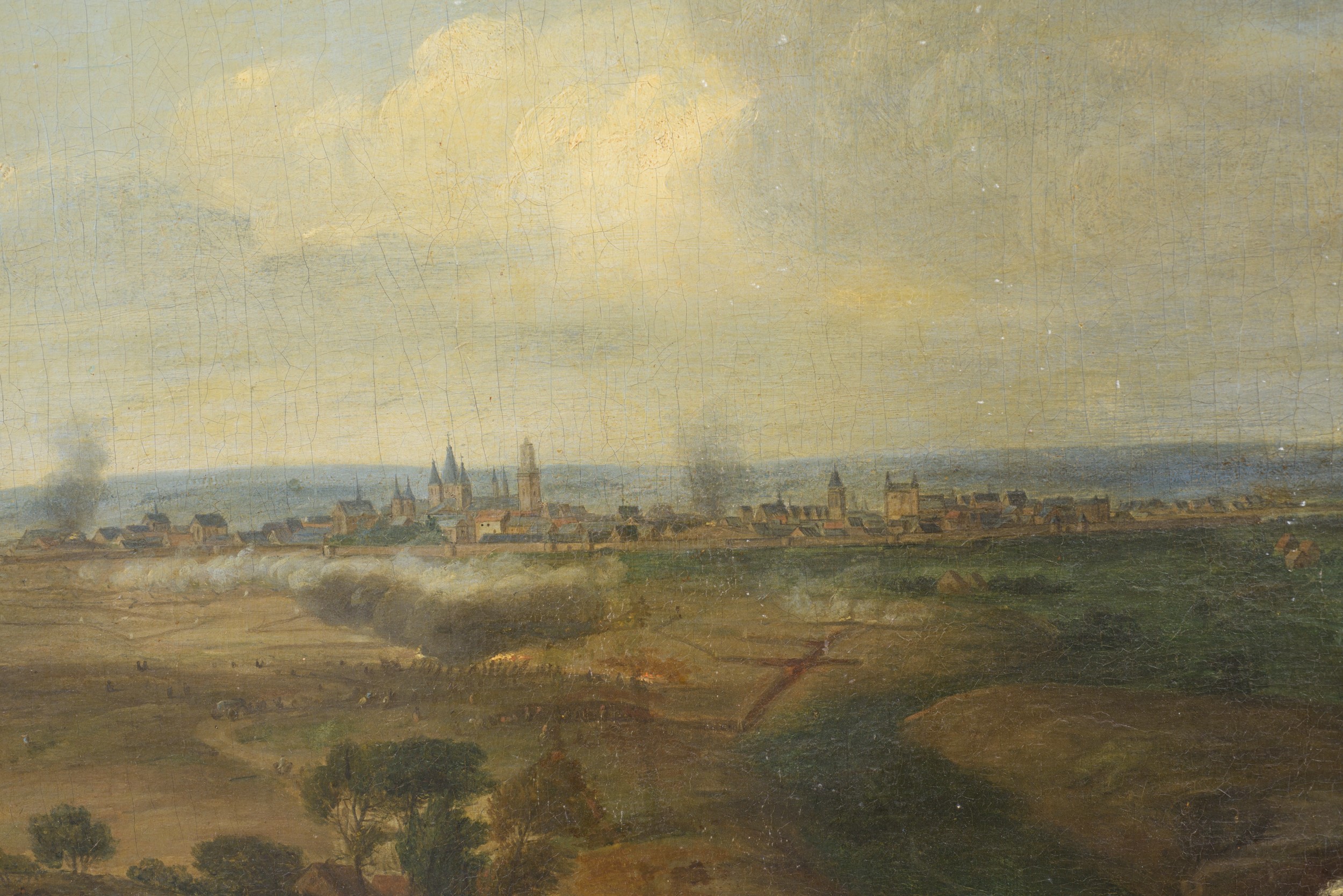 Luigi XIV di fronte alla città assediata di Maastricht