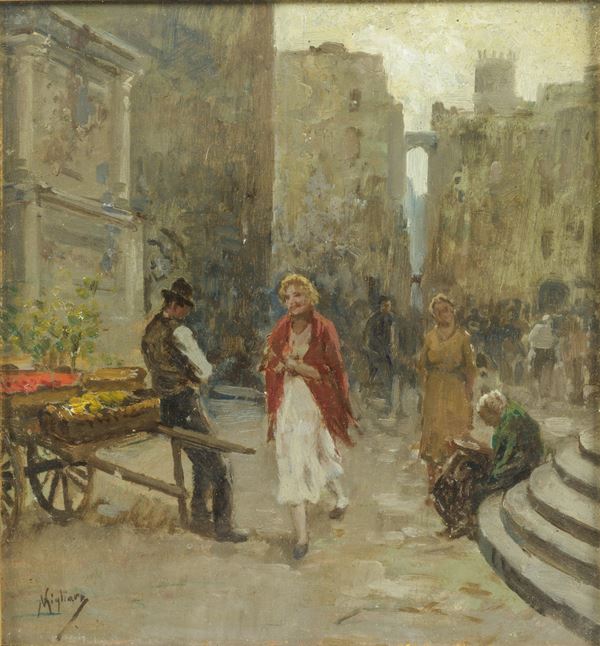 Vincenzo Migliaro - Scena di mercato