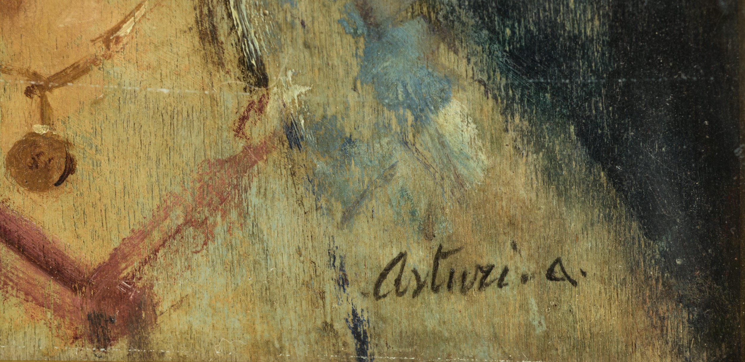 Antonio Asturi - Ritratto di gitana, olio su tavoletta