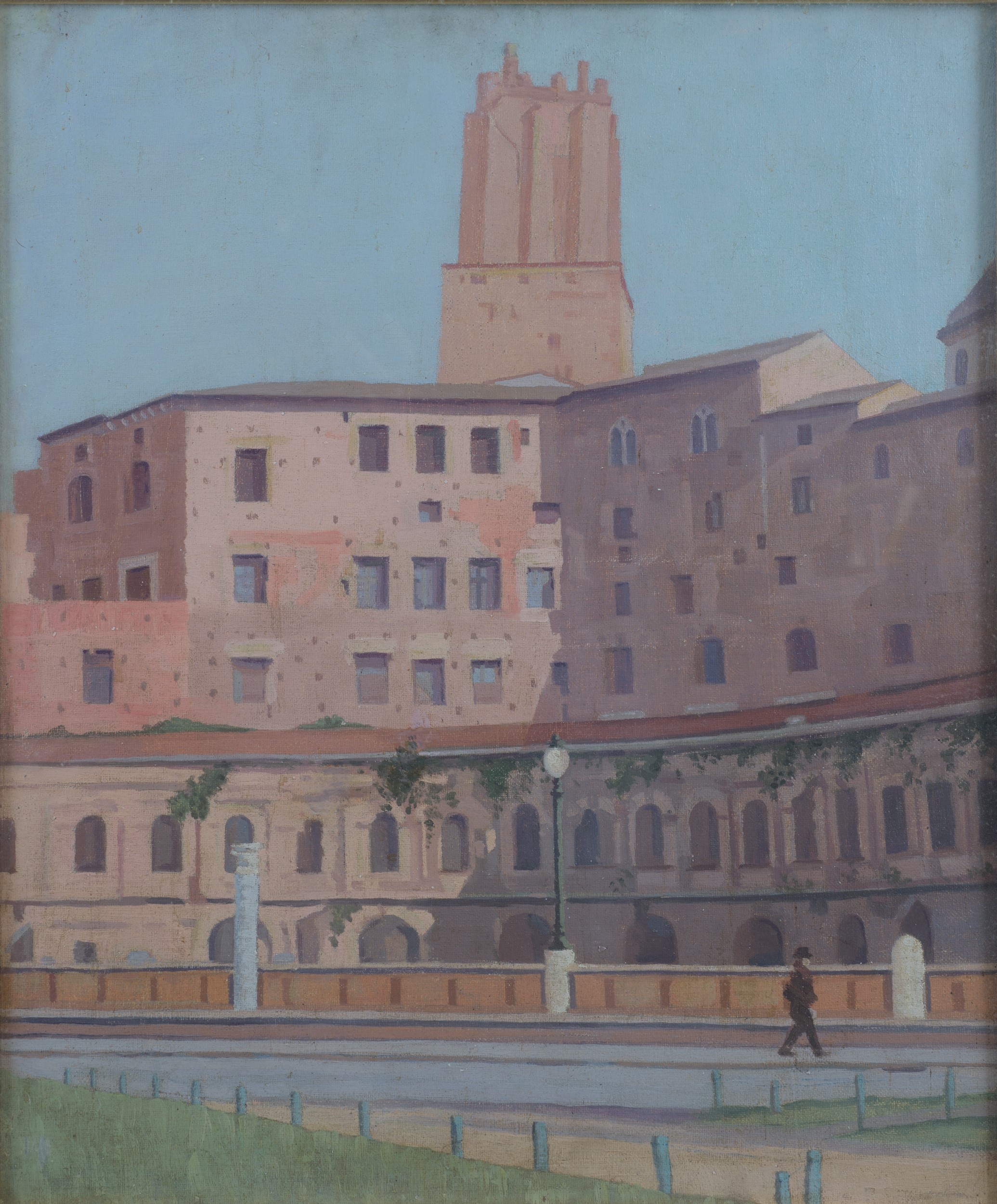 Veduta dei Mercati di Traiano e Scorcio dei Fori Imperiali con la Scultura di Cesare Ottaviano