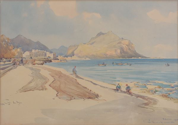 William Alister Mac Donald - Veduta di Palermo con vista sul Monte Pellegrino
