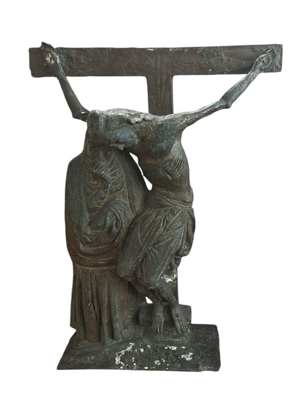 Niglia Giuseppe : Crocifissione  - Bronzo - Auction Affordable art of the 20th century  - DAMS Casa d'Aste