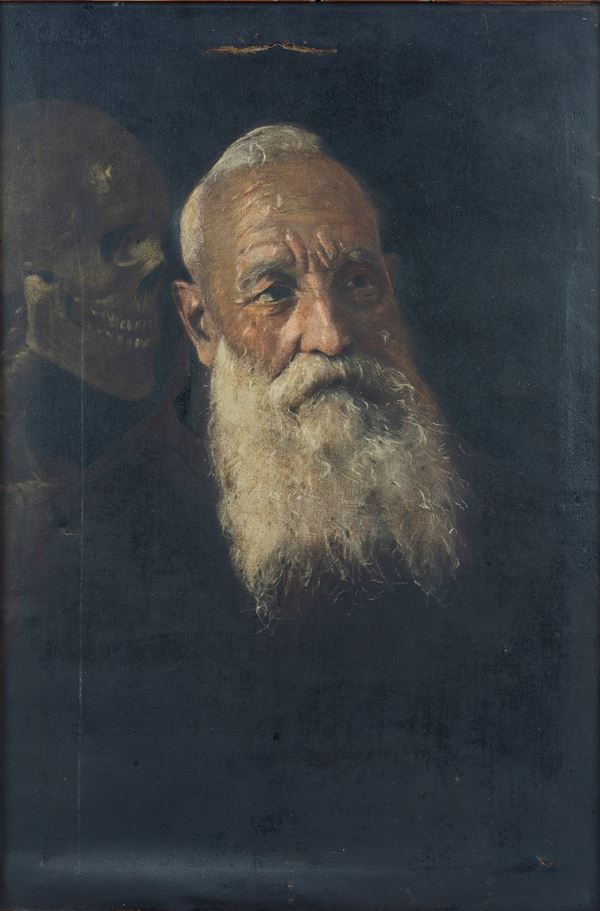 Ritratto d'uomo con scheletro